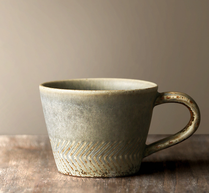 Japanese style coffee cup vintage stoneware coffee cup